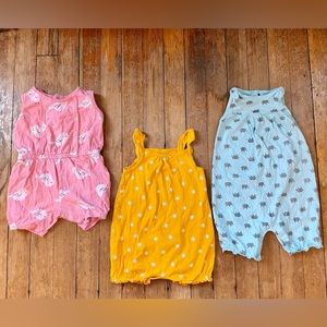 Bundle of 100% Cotton Summer Rompers 18mo